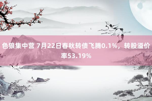 色狼集中营 7月22日春秋转债飞腾0.1%，转股溢价率53.19%