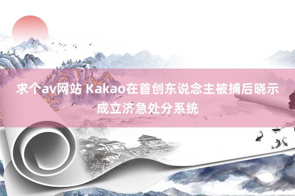 求个av网站 Kakao在首创东说念主被捕后晓示成立济急处分系统