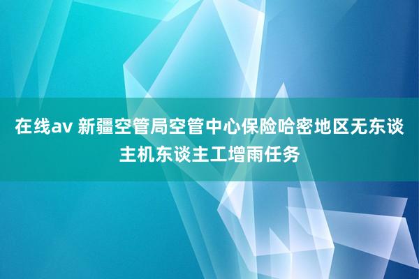 在线av 新疆空管局空管中心保险哈密地区无东谈主机东谈主工增雨任务