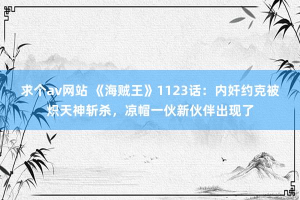 求个av网站 《海贼王》1123话：内奸约克被炽天神斩杀，凉帽一伙新伙伴出现了