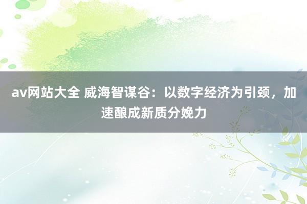 av网站大全 威海智谋谷：以数字经济为引颈，加速酿成新质分娩力