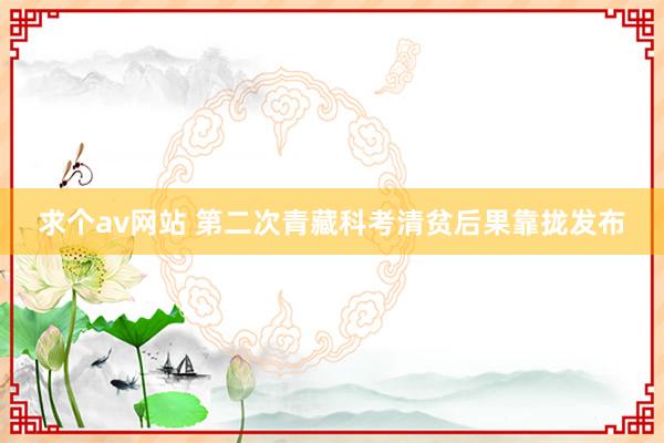 求个av网站 第二次青藏科考清贫后果靠拢发布