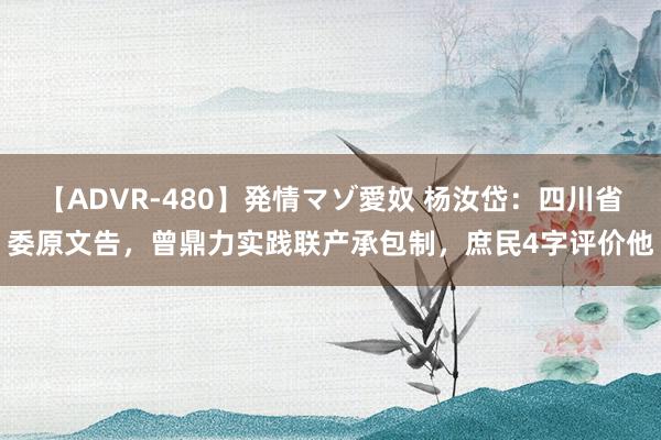 【ADVR-480】発情マゾ愛奴 杨汝岱：四川省委原文告，曾鼎力实践联产承包制，庶民4字评价他